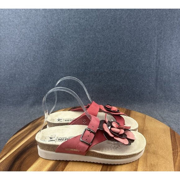 Mephisto Red Floral Sandals - Picture 1 of 10